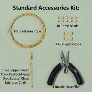 Kit complet de fabrication de bijoux DIY avec fil d'acier, tubes à écraser et pince