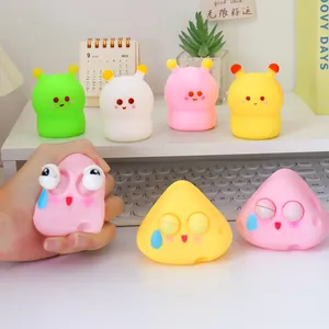 Colorful cartoon squeeze stress relief toys with pop-out eyes for children and adults