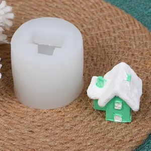 Stampo in silicone per casetta di Natale fai-da-te, per candele profumate e artigianato
