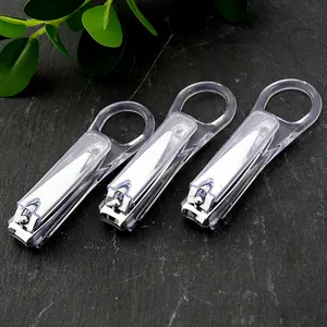 Set di tre tagliaunghie portatili anti-schizzo con impugnature ergonomiche trasparenti