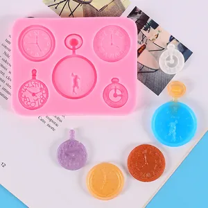 Uhr Form Flüssig Silikon Form DIY Fondant Kuchen Schokolade Ton Gips Harz Retro Taschenuhr Zifferblatt Form Handwerk Werkzeug