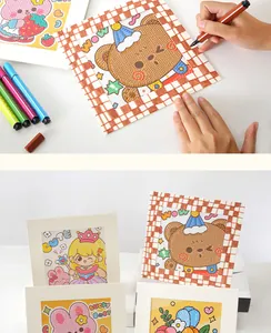 Dettaglio del kit pittura diamante fai-da-te per bambini con orsetto e principessa