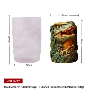 Highly detailed dinosaur relief silicone mold for creative DIY candle making and decor
