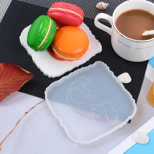 Square mermaid pattern silicone mold for DIY crystal epoxy resin coasters and trays