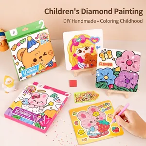 Kit per Pittura a Diamante Fai Da Te per Bambini Modello di Cartoni Animati Principessa Animale Fiore Giocattoli Educativi Giochi Creativi