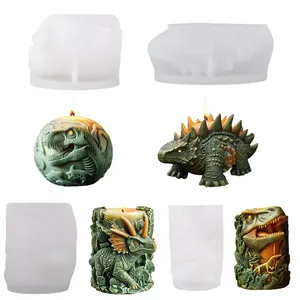 Dinosaur Silicone Molds DIY Relief T-Rex Triceratops Artistic Home Decor Handmade Soap Resin Casting Candle Making Tools