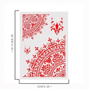 Mandala floral pattern DIY stencil template for painting and crafts 21x29.5cm size