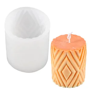 Geometrische zylindrische Silikonform für Duftkerzen mit Wabenmuster und Gips-DIY-Set