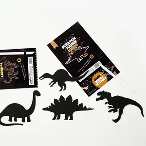 Dinosaur-shaped scratch paper set for kids creative DIY art and crafts
