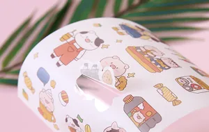 Gros plan d'autocollants mignons de cochon et de chat pour la décoration de bricolage