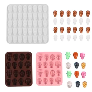 Halloween Skull Silicone Mold Chocolate Candy Fondant Cake Decoration Mold DIY Kitchen Baking Tool For Party
