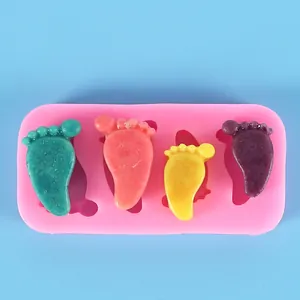 Stampo in silicone rosa impronta di neonato per torte fondente, cioccolato e sapone
