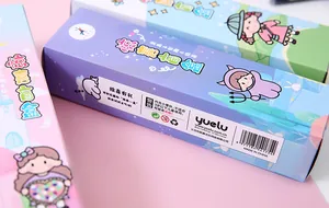 Close-up of fairy tale themed blind box packaging for creative stationery pens