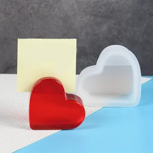 Herzförmige 3D-Silikonform für DIY-Harzkunst mit Spiegeleffekt und fertigem Muster