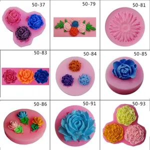Moule en Silicone Fleur 3D Rose Marguerite Pivoine Fondant Gâteau Chocolat Moules pour Cuisine Pâtisserie Décoration Rose Outils de Pâtisserie