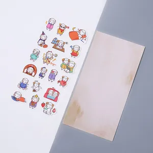 Primer plano detallado de pegatinas washi de cordero animado para diarios creativos DIY