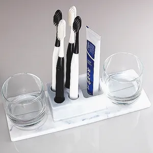 DIY silicone mold for making marble-effect toothbrush and cup storage racks