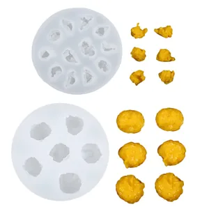 Molde de Silicona de Palomitas de Maíz Comida de Juguete Realista Chocolate Fondant Decoración de Pasteles Herramienta de Horneado Estilismo de Postre