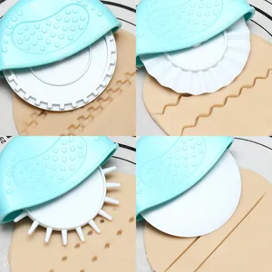 Detail von vier austauschbaren Teigschneidern für kreatives Formen und Backen von Teig