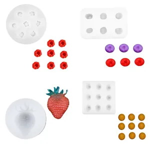 Silikonformen Obst-Serie für Erdbeeren und Himbeeren Fondant-Kuchendekoration DIY Basteln.