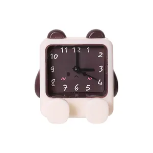 Cute cartoon panda style desk alarm clock with creative handwritten numbers for kids bedroom