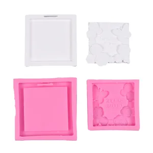 Moule en silicone relief fleurs et papillons pour pierres d'arôme et savons