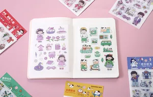 Autocollants de fille de dessin animé pour journal DIY et décoration d'album