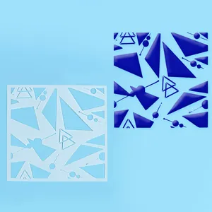 Lot de pochoirs géométriques pour décoration de gâteaux et loisirs créatifs sur bleu