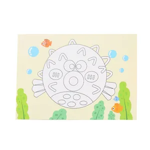 Educational EVA 3D handmade puzzle collage kit with cartoon pufferfish for kids