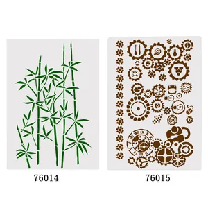 Pochoir de Dessin Ajouré Bambou Engrenage en Plastique Modèles de Peinture pour Scrapbook DIY Album École Fournitures