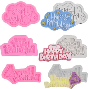 Happy Birthday Buchstaben Silikonform Tortendekoration Schokolade DIY Backwerkzeug Stern Herzform Fondantform Geburtstag