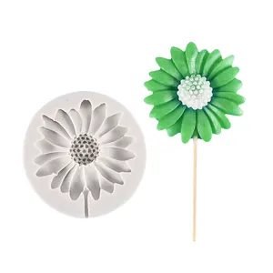Daisy sunflower silicone mold for DIY fondant cake toppers and chocolate lollipops