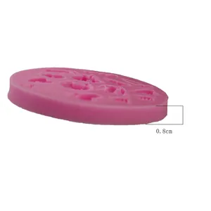 Side view showing 0.8cm thickness detail of pink baby themed liquid silicone mold