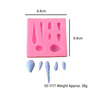 Detailweergave van 6,4 cm roze siliconen mal voor vetplanten en cactus DIY-ambachten