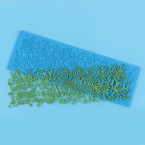 Silikonform mit Blumen-Spitzenmuster für die DIY-Dekoration von Tortenrändern im Detail