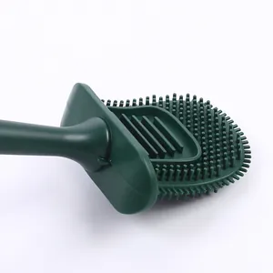 Primer plano del cabezal de escobilla de silicona suave con cerdas densas de limpieza