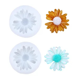 3D daisy and sunflower silicone molds for DIY fondant cake and candle making