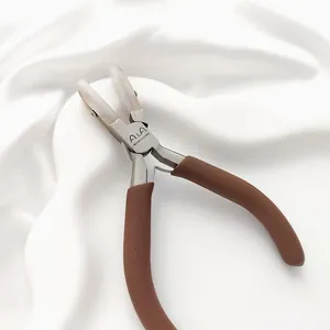 Professional carbon steel jewelry pliers with nylon jaws for DIY wire wrapping and crafts.