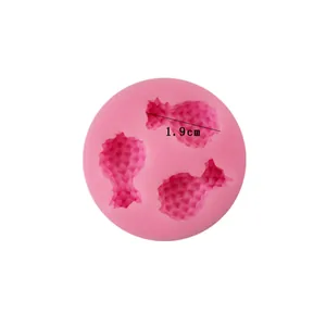 Detail view of fruit shaped silicone fondant mold with 1.9cm size dimension