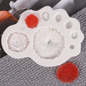 Close-up detail of intricate flower pattern silicone mold for resin and chocolate DIY