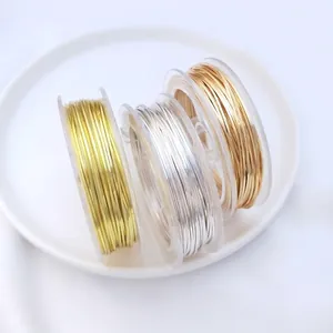 Fil de Cuivre Carré Demi Dur pour Création de Bijoux DIY Plaqué Or Argent Fil d'Artisanat pour Fournitures de Bijoux