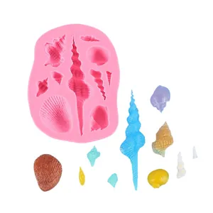 Pink ocean shell conch silicone mold for DIY fondant cake decoration and chocolate