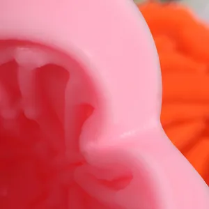 Macro detail of pink flower petal leaf silicone mold for fondant cake decorating