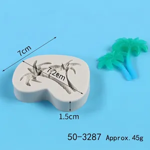Palm tree silicone mold for DIY fondant cake decoration, showing dimensions and weight