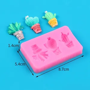 De gedetailleerde afmetingen van de cactus siliconen mal voor DIY, maat 8,7x5,4x1,4cm.