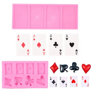 Pokerkarten Symbole Silikonform Für DIY Schokolade Fondant Kuchendekoration Pik Herz Kreuz Karo Form Bastel Backwerkzeug