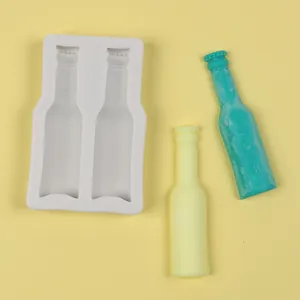 2 Cavity Beer Bottle Silicone Fondant Mold Soda Bottle Shape Chocolate Cake Decorating Sugarcraft Baking Tool DIY Clay Mold