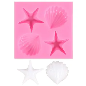 Ocean series starfish and seashell silicone mold for DIY fondant and chocolate decoration.