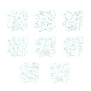 8pcs set of children's face painting stencils with multi-theme hollow-out patterns