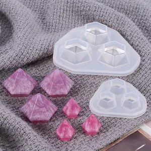 Molde de Silicona con Forma de Diamante DIY Herramienta de Fabricación de Joyas de Resina Molde de Fundición Colgante Gema